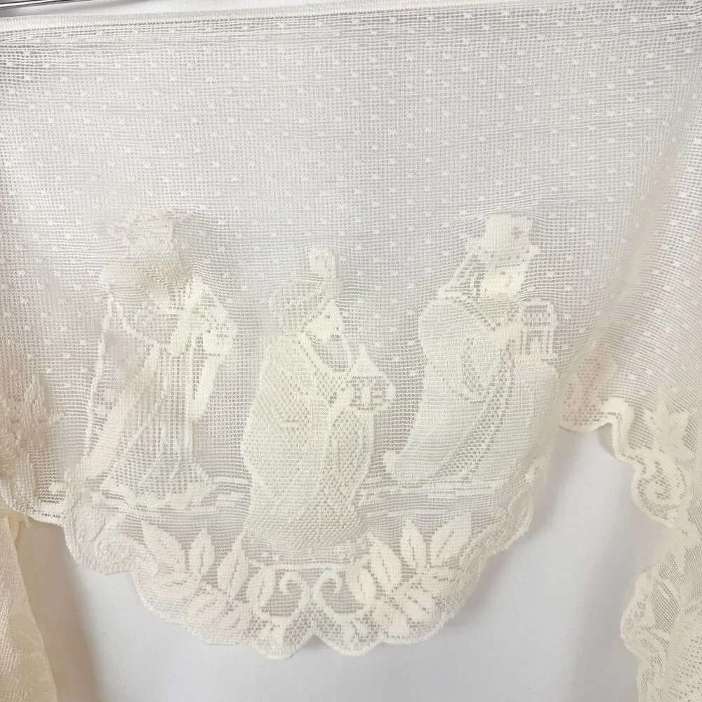 Christmas Nativity Manger Scene Lace Table Mantle Runner 45 in Elegant